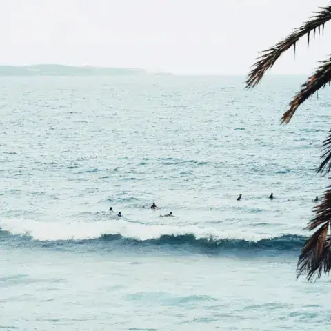 Le line-up vu de la plage