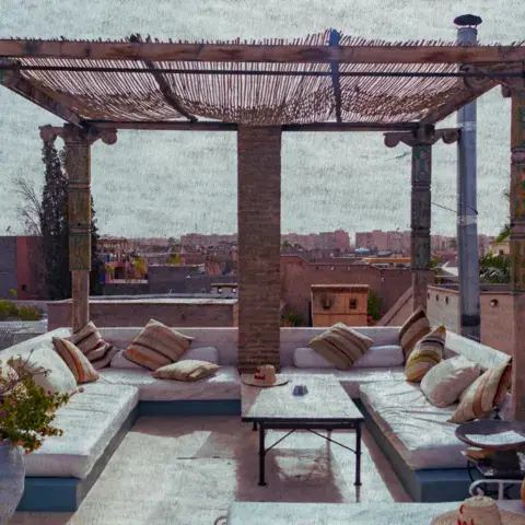 Terrasse sur le toit de l'hébergement