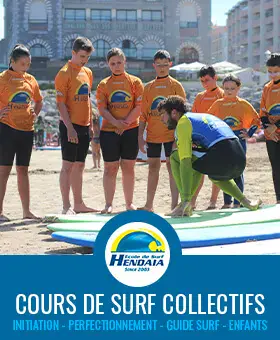 Cours collectifs de surf à Hendaye