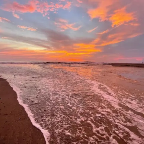 Coucher de soleil sur la plage