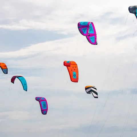 Kites colorés dans le ciel