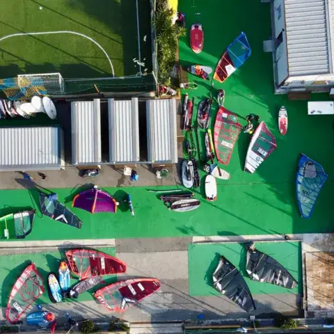 Vue aérienne des installations du club
