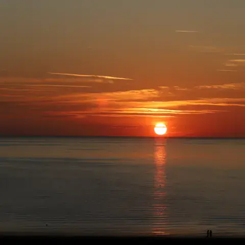 Coucher de soleil sur la mer à Rimini
