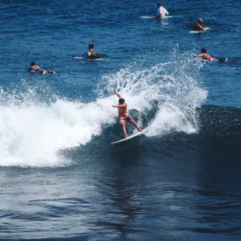 Surfeurs dans les vagues