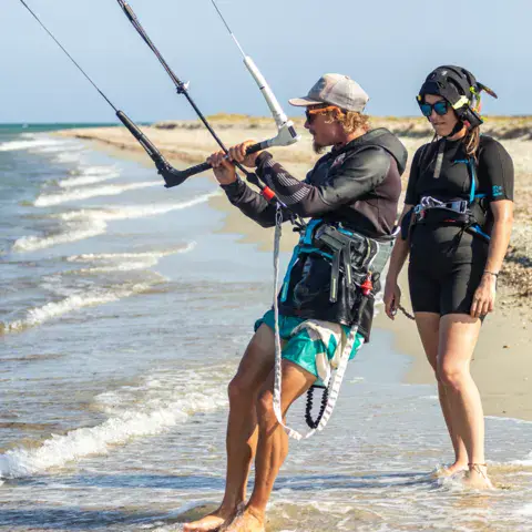 Préparation d'un cours sur la plage