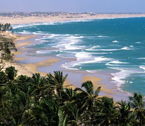 Vue de la côte et de la plage