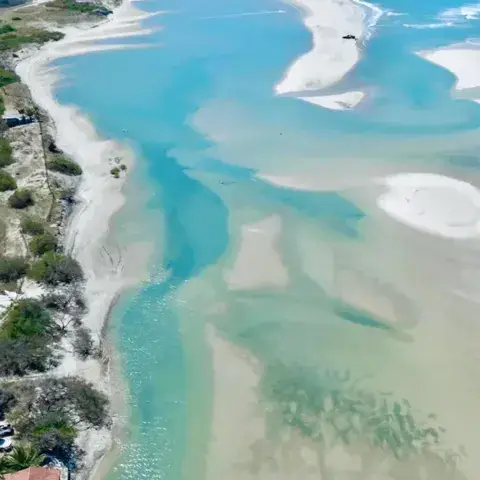 Vue aérienne de la lagune de Parajuru