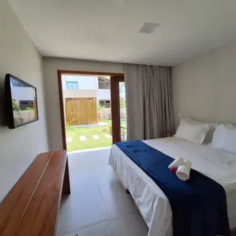 Chambre double avec baie vitrée