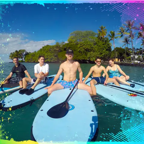Groupe en paddle sur la baie