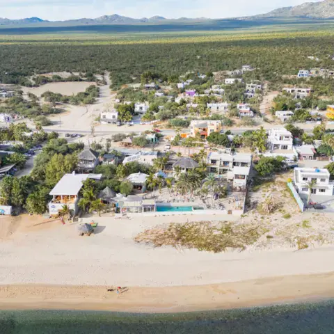 Vue aérienne de La Ventana et de la plage