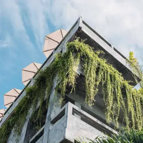 Façade du bâtiment d'hébergement