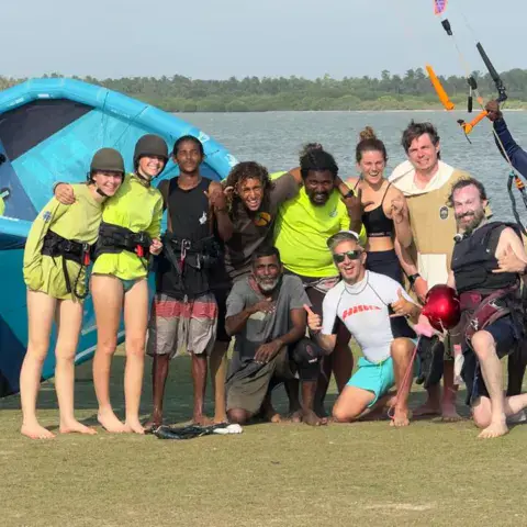 Kitesurfeur sur le lagon de Kalpitiya