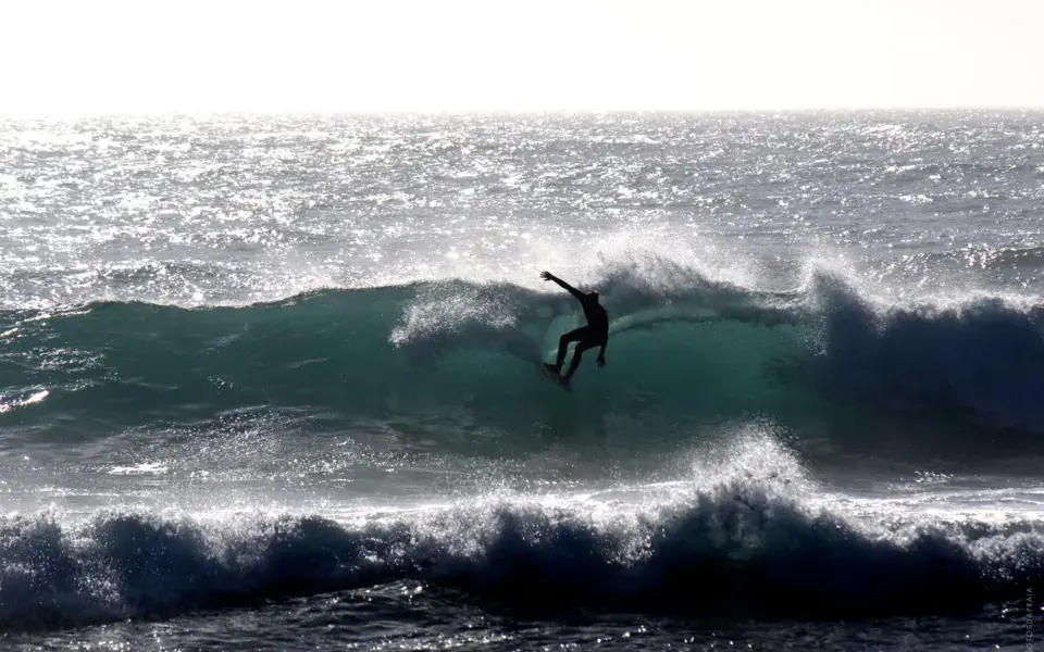 Surfeur sur une vague