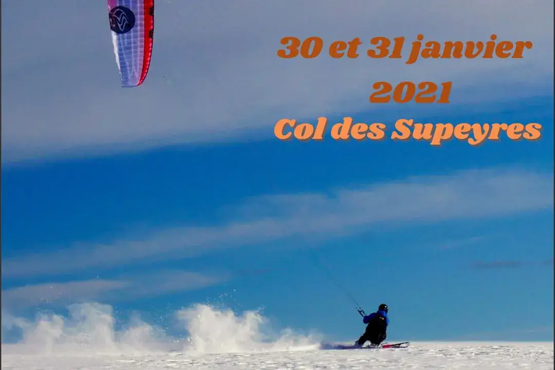 Affiche : Championnat France de snowkite - Col des Supeyeres