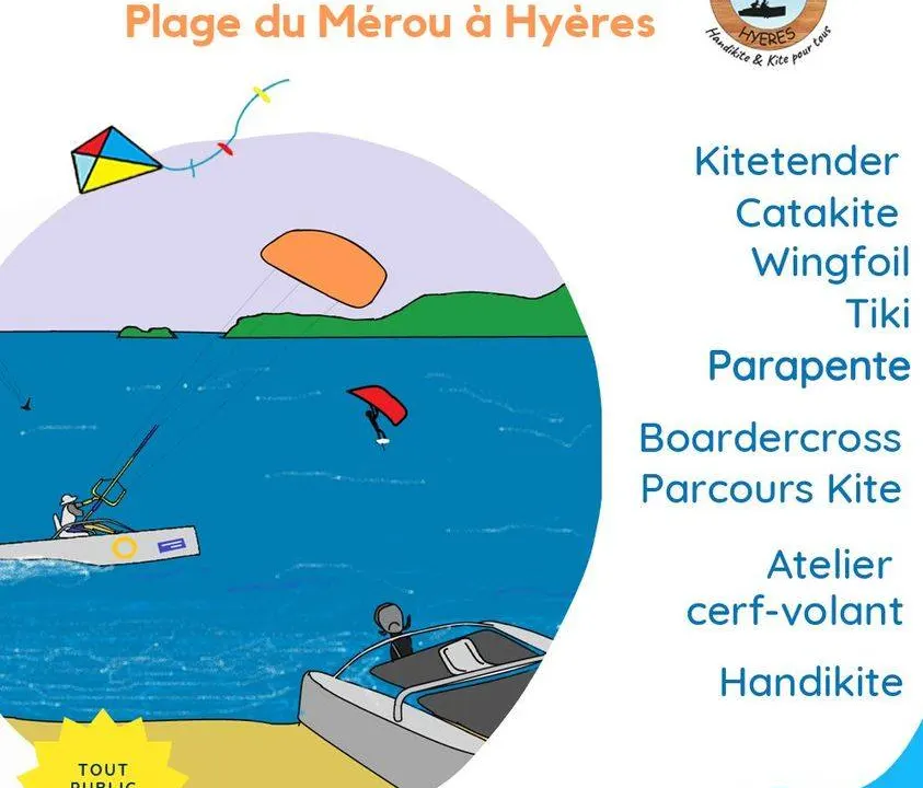 Poster: "Conviviale kite"  - Le Merou - Hyères