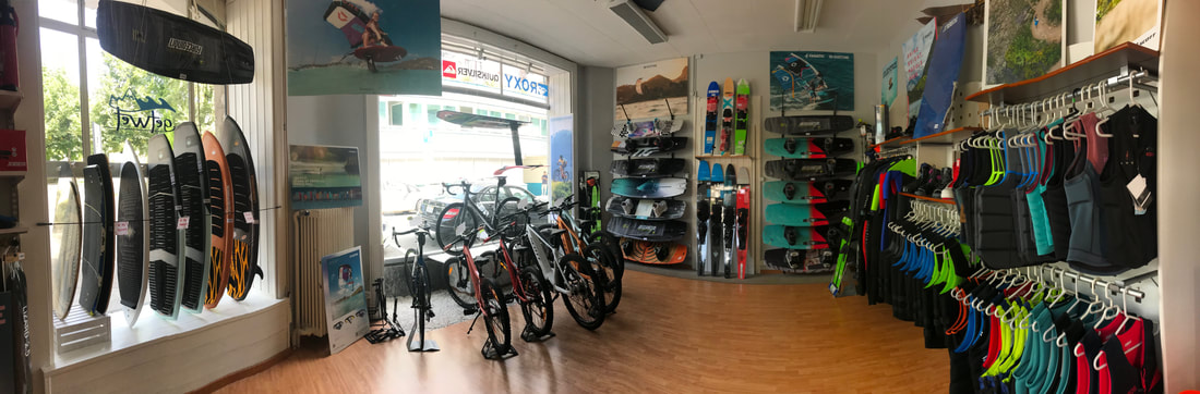 Intérieur du magasin Get Wet à Lausanne-Ouchy