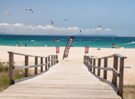 L'accès à la plage de Valdevaqueros