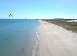 Vue aérienne de la plage côté mer