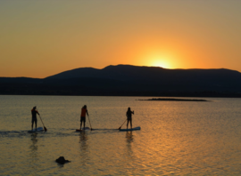 Balade en paddle au coucher du soleil