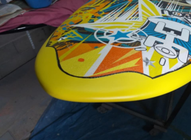 Nez de planche réparé et remis en couleur