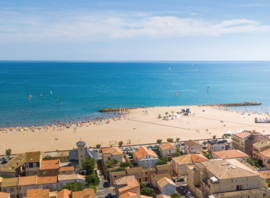 Vue aérienne de la plage de Valras-Plage