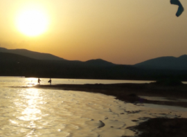 Coucher de soleil sur le plan d'eau