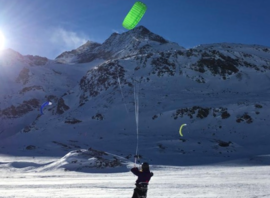 Snowkite au col de la Bernina