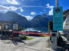 L'entrée de la station et du camping à Flüelen