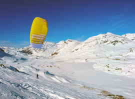 Cours de snowkite en Engadine