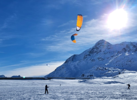 Snowkite au col de la Bernina
