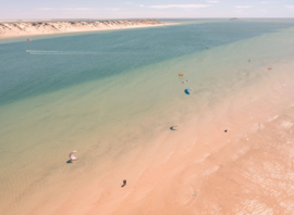 Vue aérienne du lagon de Dakhla