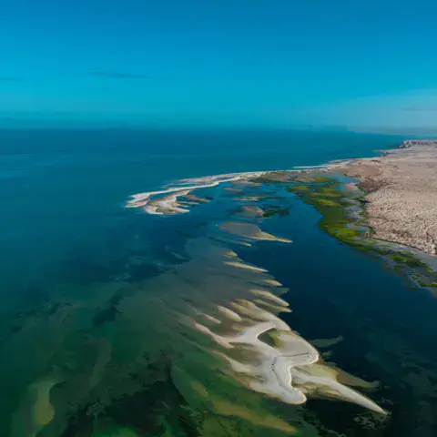 Vue aérienne de la lagune de Dakhla