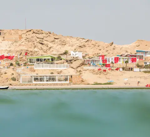 Panorama de la lagune de Dakhla et de ses camps