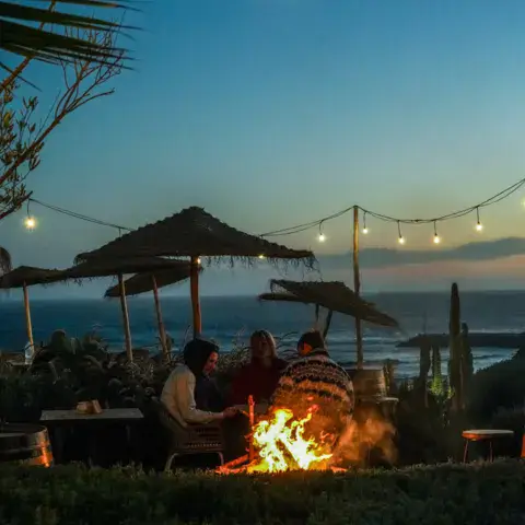 La terrasse à la tombée du jour