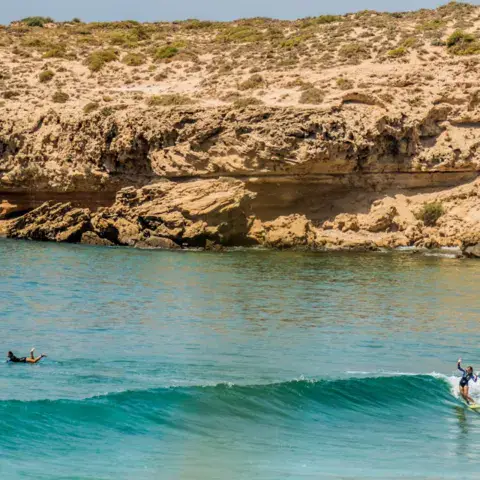 Une crique de la côte, au nord de Taghazout