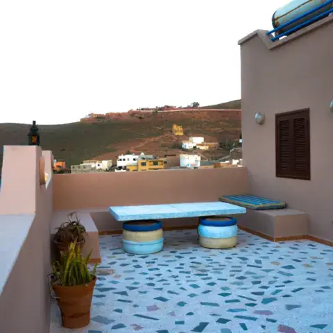 Le toit-terrasse au-dessus du village