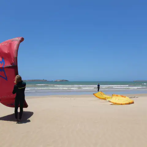 La plage d'Essaouira, zone de cours de l'école