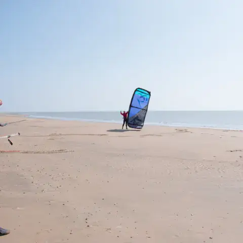 Kitesurf en eau peu profonde