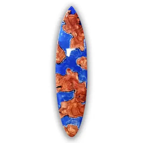 Surf en racine d'olivier et résine effet océan, atelier KEMORO