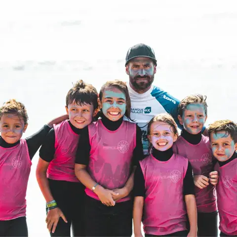 École de surf sur la plage d'Ilbarritz, Bidart