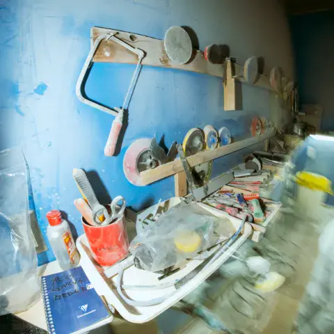 Mur d'outils de l'atelier de shape