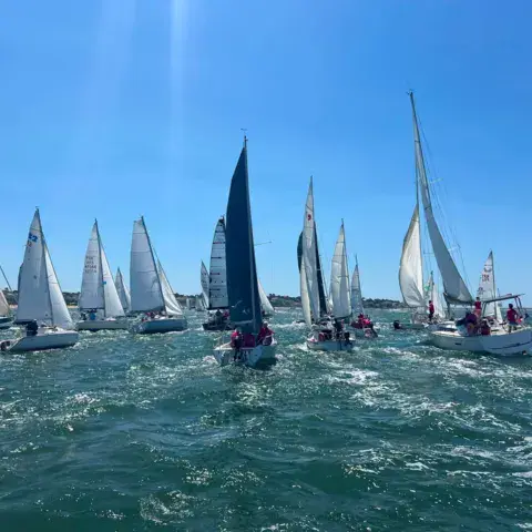 Départ d'une régate sur le bassin d'Arcachon