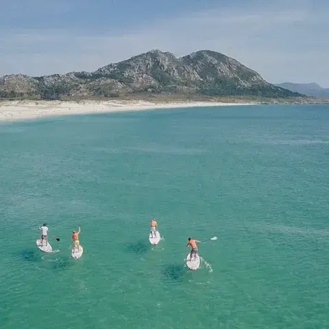Vue aérienne de la plage d'Area Maior et de l'eau turquoise