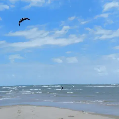Kite dans le ciel au-dessus de la plage