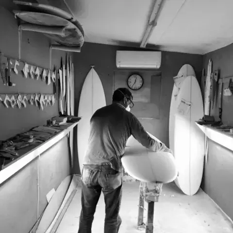 Shaper dans son atelier devant des planches