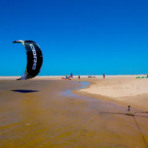 Kite dans le ciel au-dessus d'une plage