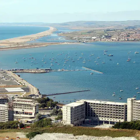 Vue aérienne du port de Portland