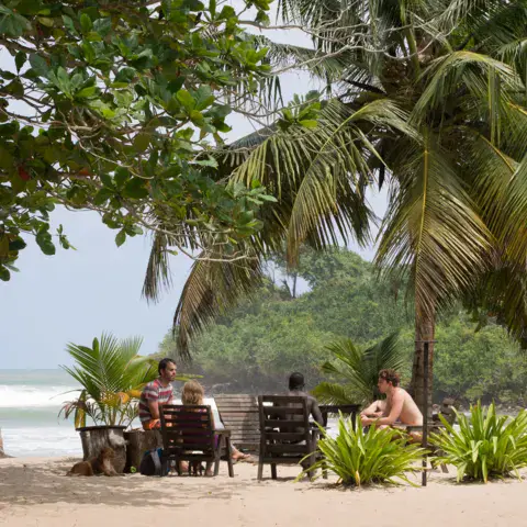 Terrasse du lodge sur la plage