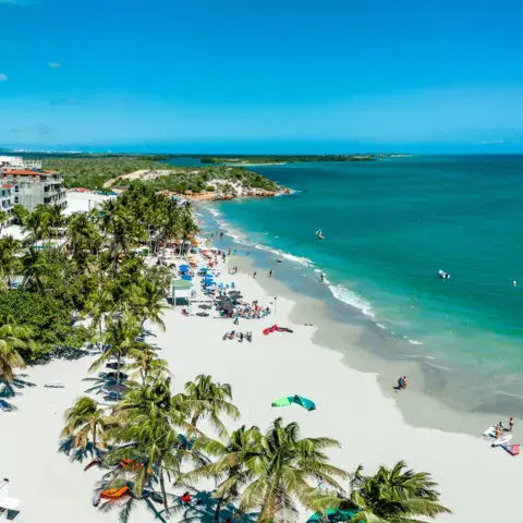 La plage d'El Yaque vue d'en haut