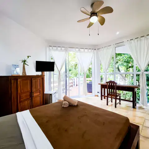 Une chambre de l'hébergement du centre